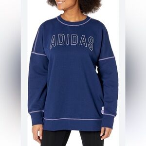 Adidas Navy Blue-Purple Stitching Sweatshirt Women’s 2X NWT Ret $60 Relaxed Fit